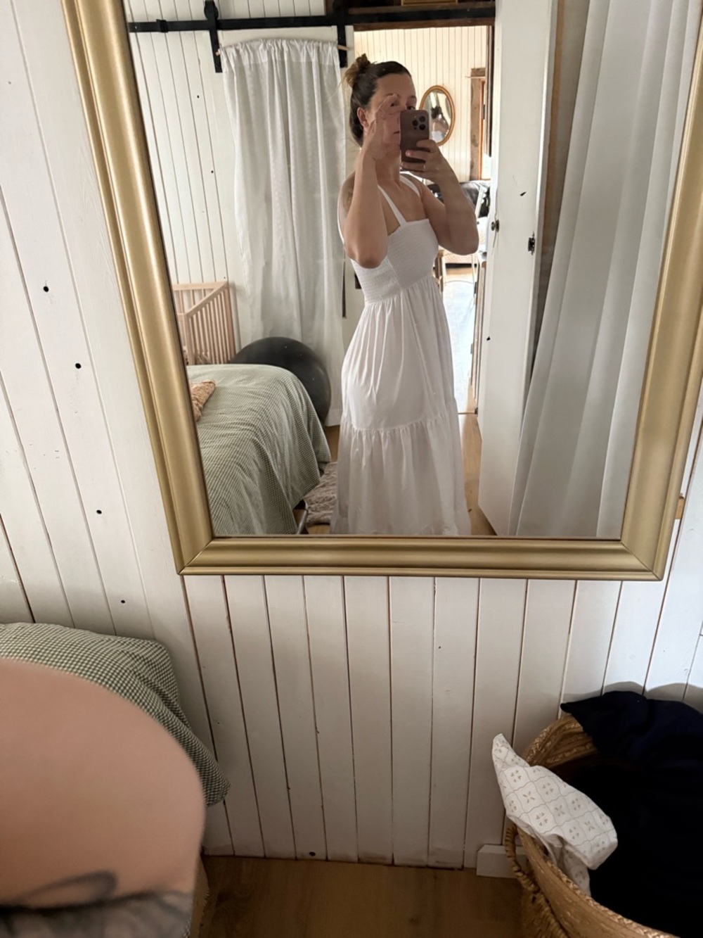 Zara White Tiered Smocked Maxi Dress - Picture 2 of 8